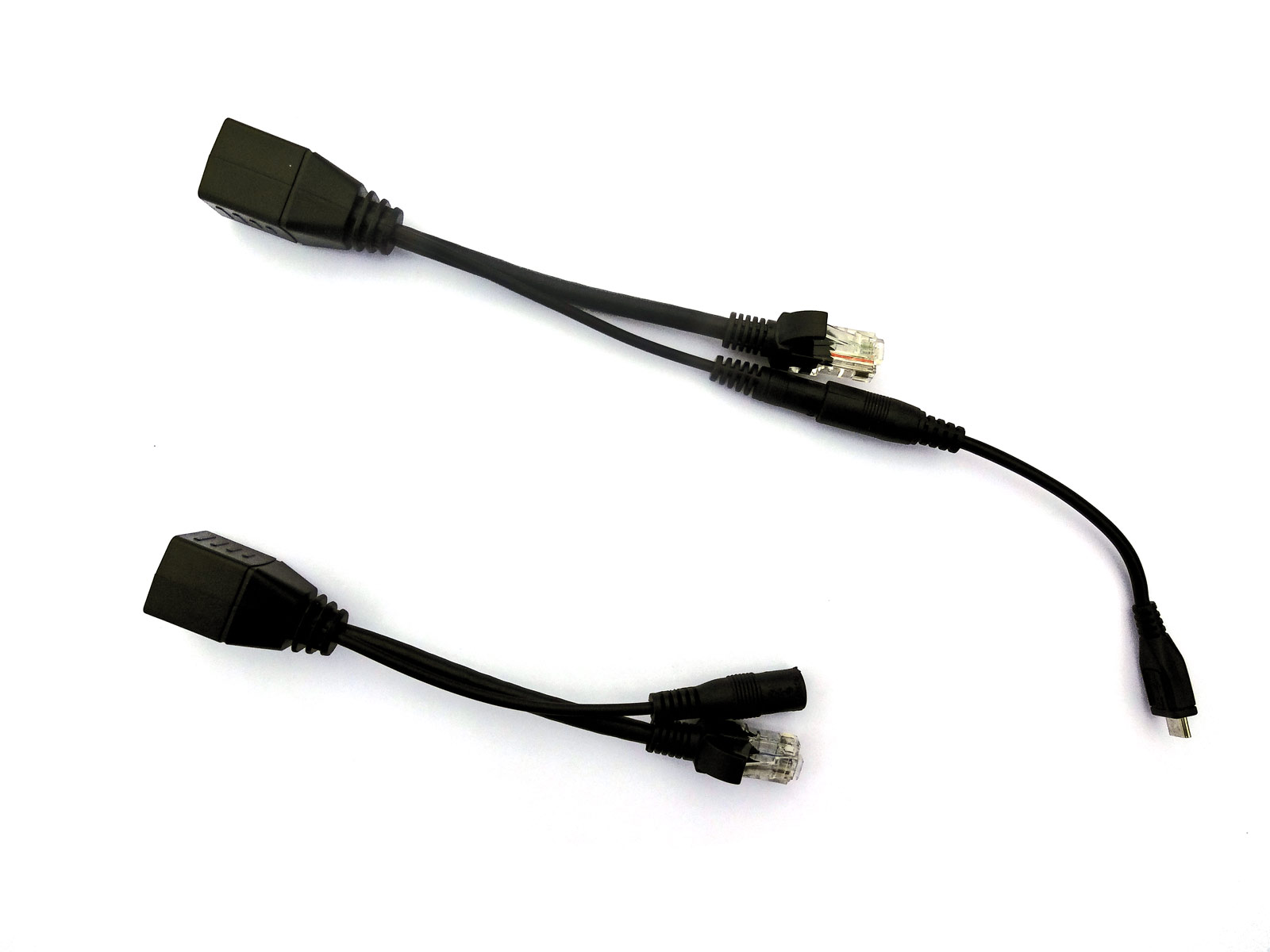 Raspberry Pi/micro-USB PoE cable set