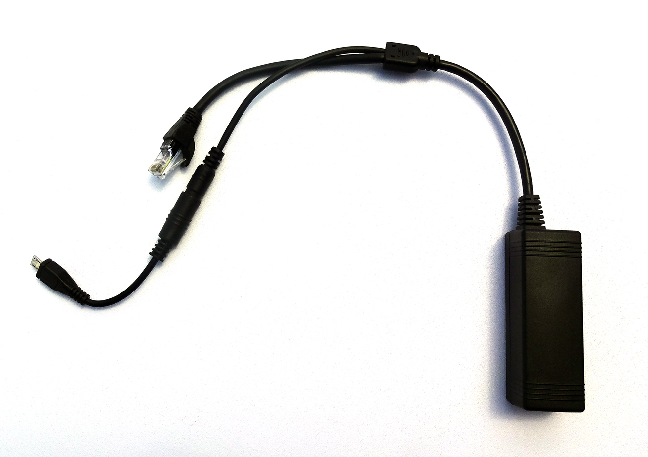 Raspberry Pi/micro-USB PoE splitter/adapter (IEEE802.3af)