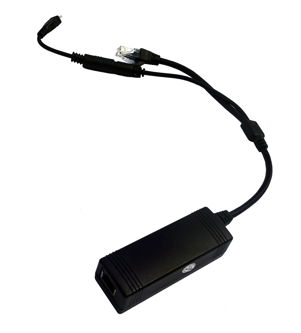 Raspberry Pi/micro-USB PoE splitter/adapter (IEEE802.3af)